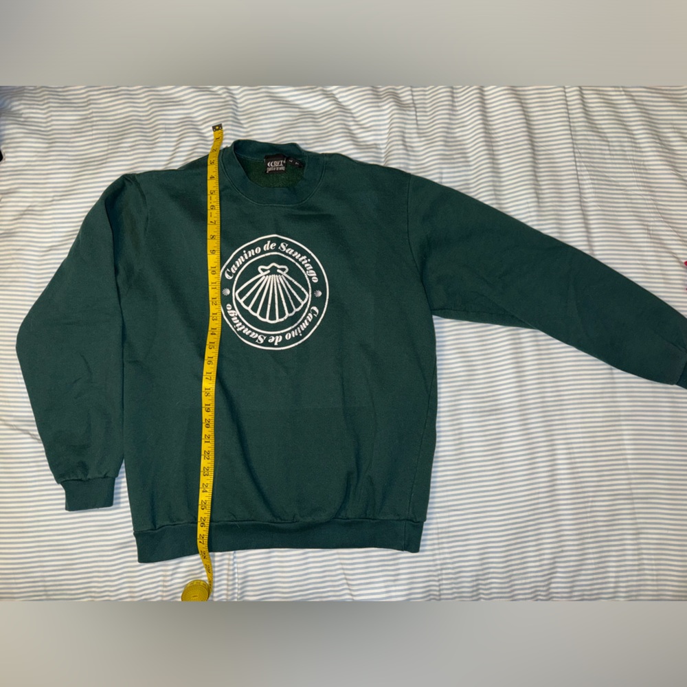 Teal Camino de Santiago crewneck size L